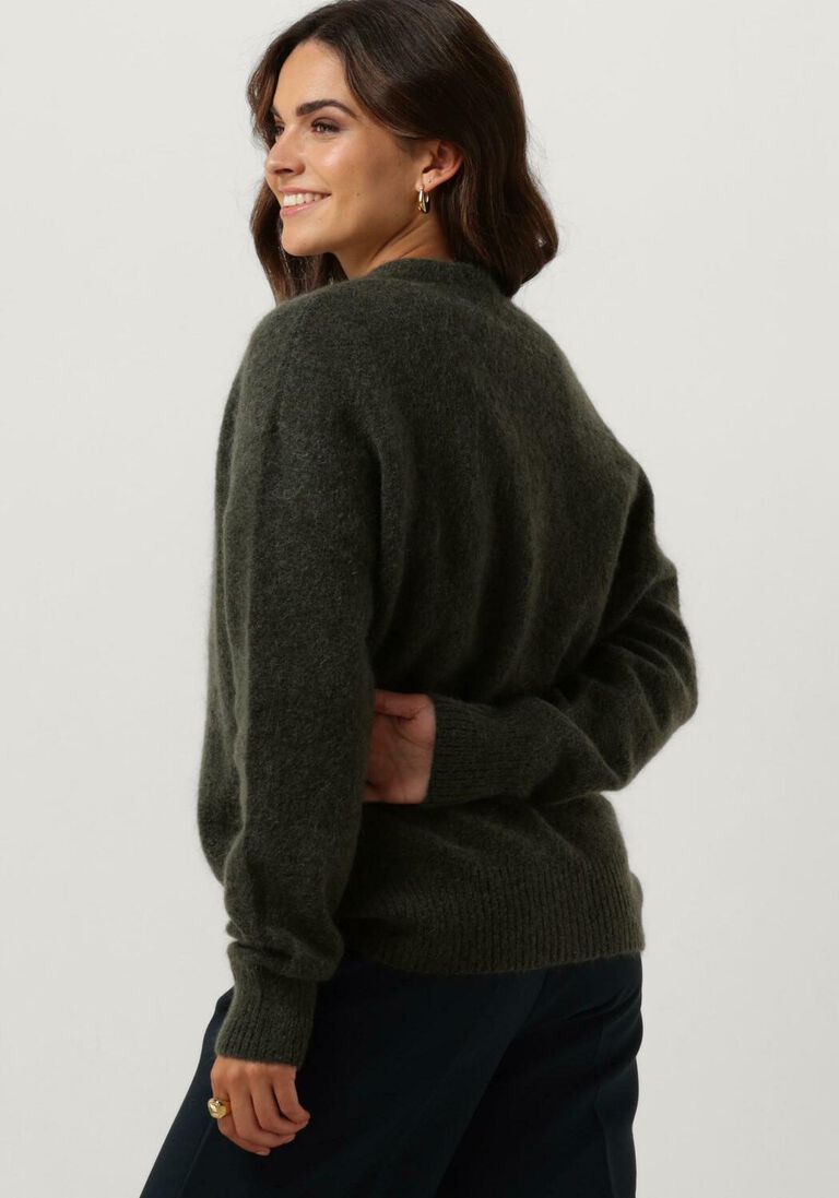 SECOND FEMALE donkergroene second female vest brooklyn knit cardigan