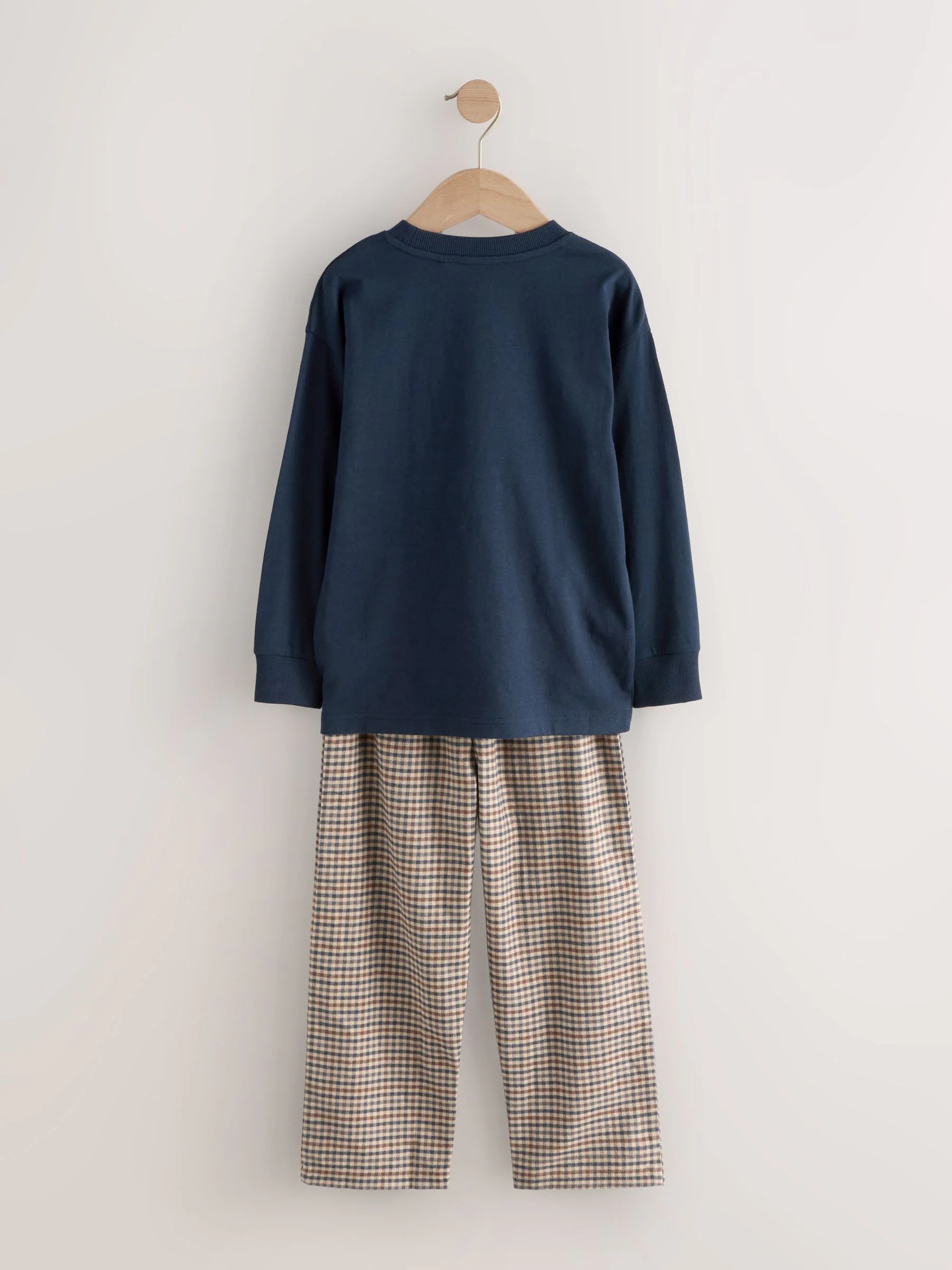 Marineblauw - Enkele geweven pyjama (3 - 16 jr)