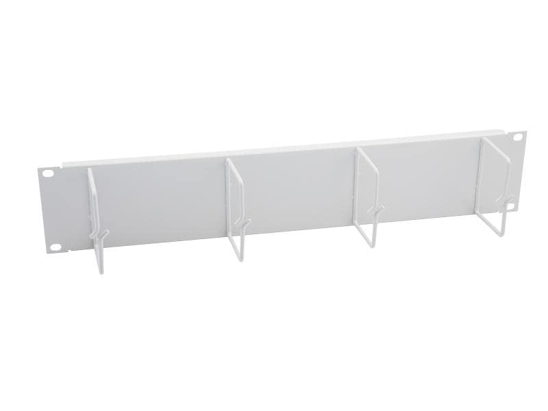 Dätwyler IT Infra Kabelführungspanel 19‘‘/2U , Grau Rangierpanel 2HE, lichtgrau, 4 Bügel