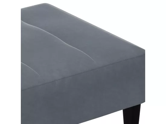 Repose-pied gris foncé 77x55x31 cm velours