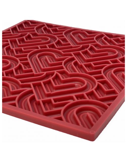 Sodapup Lickmat Love Hearts - Hondenvoerbak - Rood Large