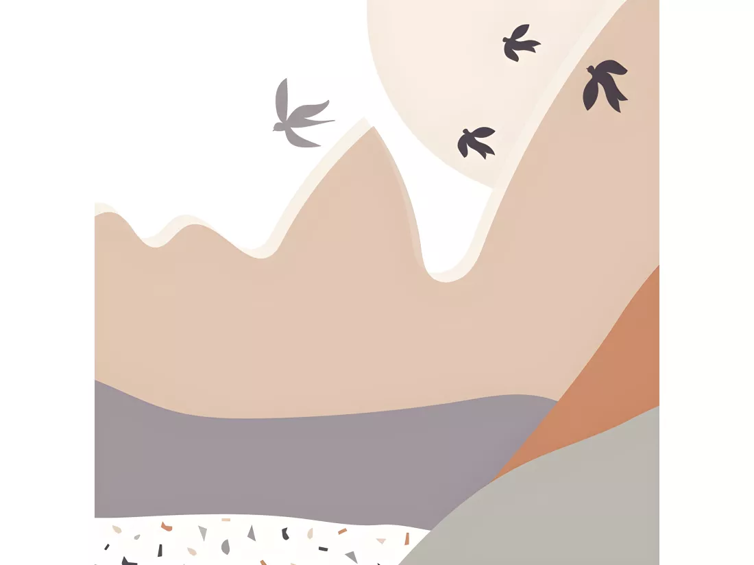Papier Peint Panoramique L336xH270cm - Bird California - Papier intissé 150gr/m2