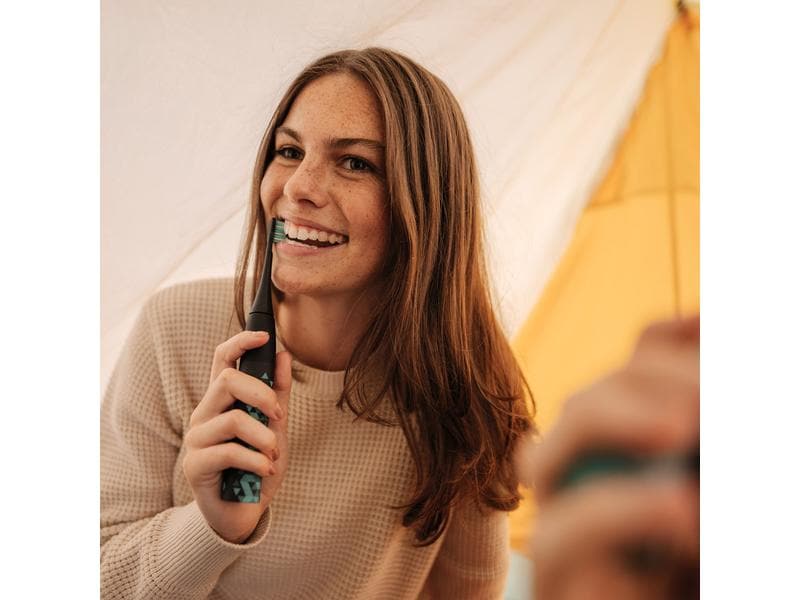 happybrush Schallzahnbürste ECO V3 Schwarz Elektrische Zahnbürste
