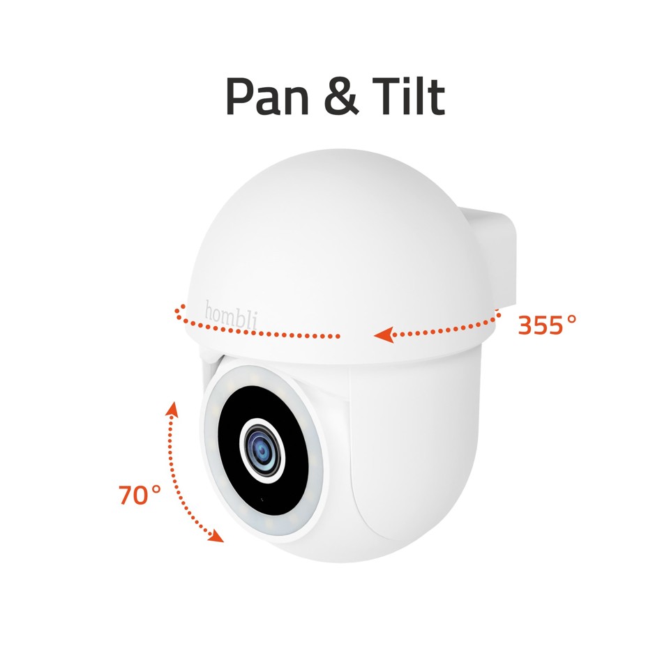 Hombli - Smart Pan & Tilt Cam (indendørs/udendørs), Hvid