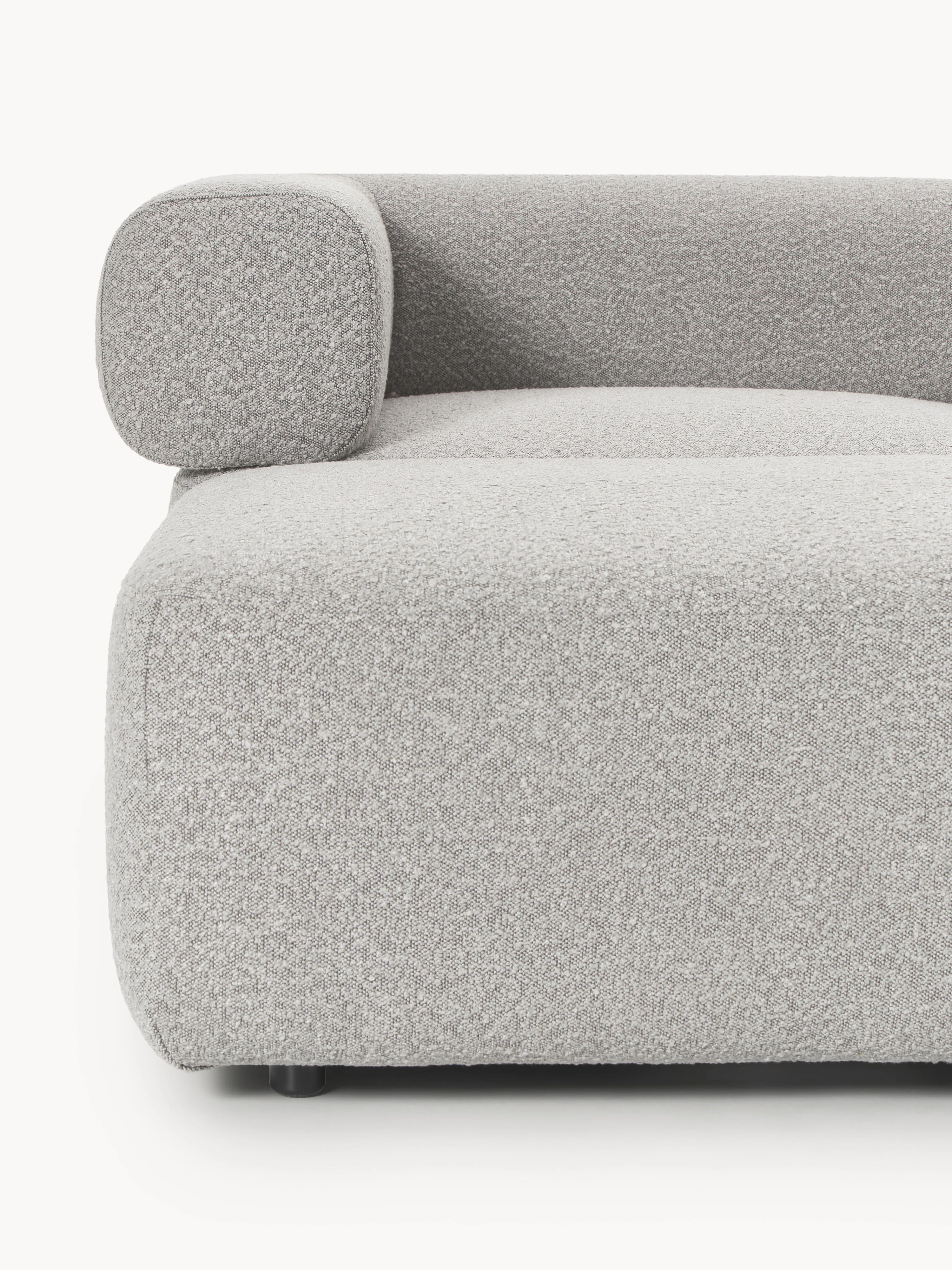 Modulaire bank Anton (4-zits) met poef (links/rechts) van bouclé