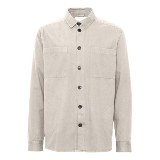 Solid Overshirt, Oatmeal, S