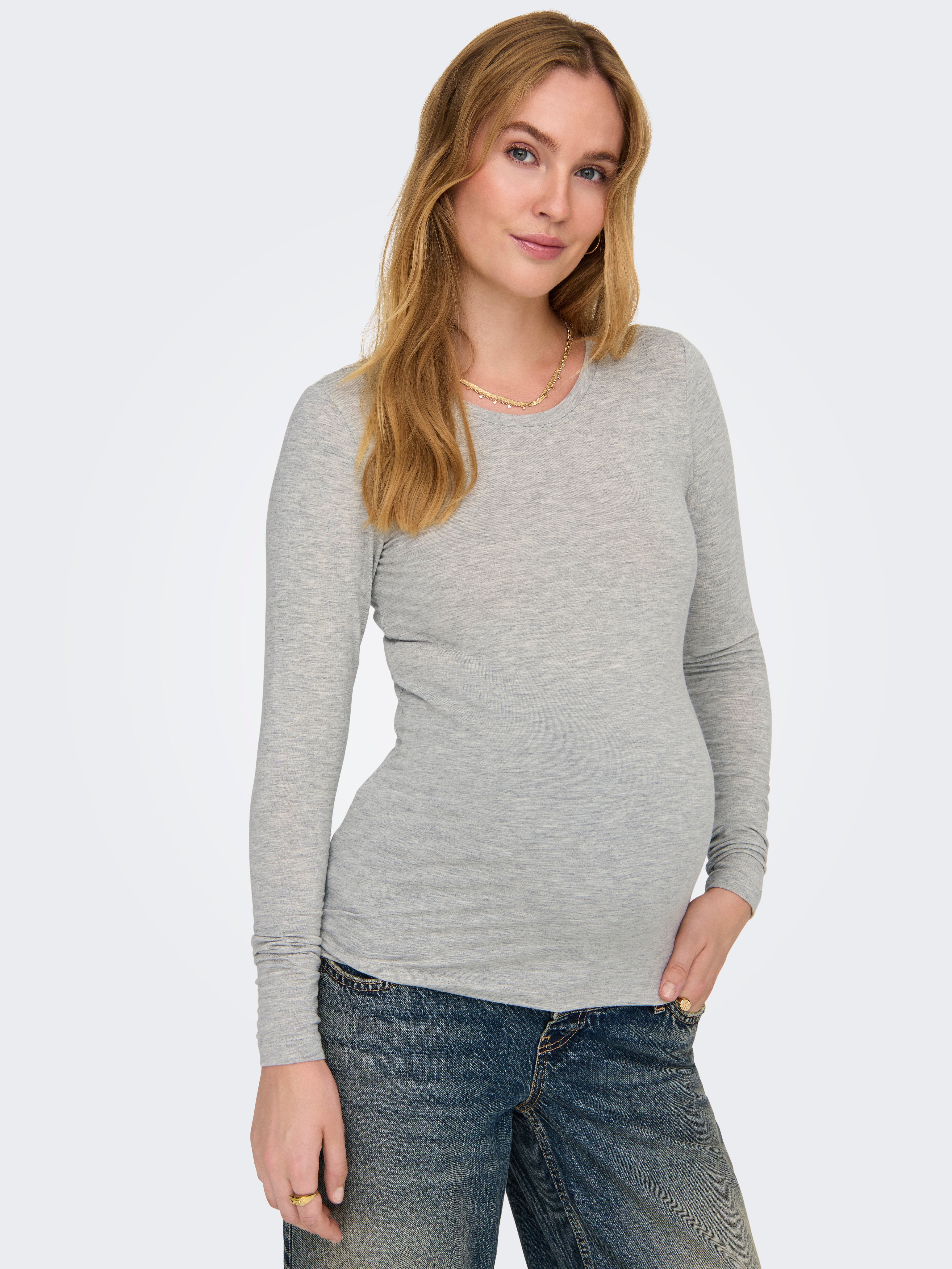 OLMSIGRID Top Light Grey Melange