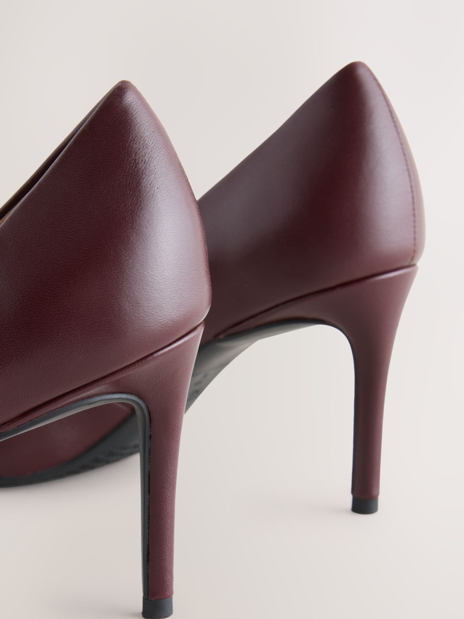 Bordeauxrood - Leren mid-court pumps