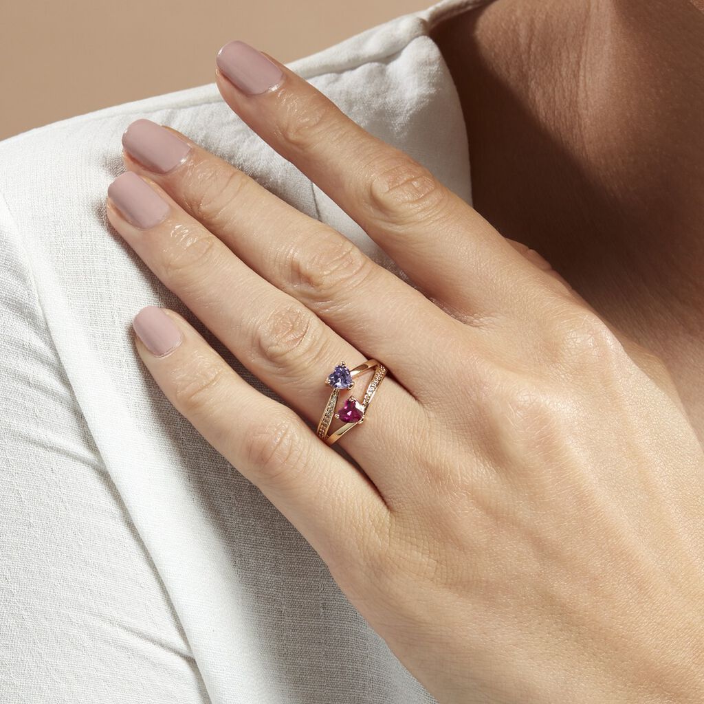Bague Drina Plaqué Or Jaune Oxyde De Zirconium Spinelle