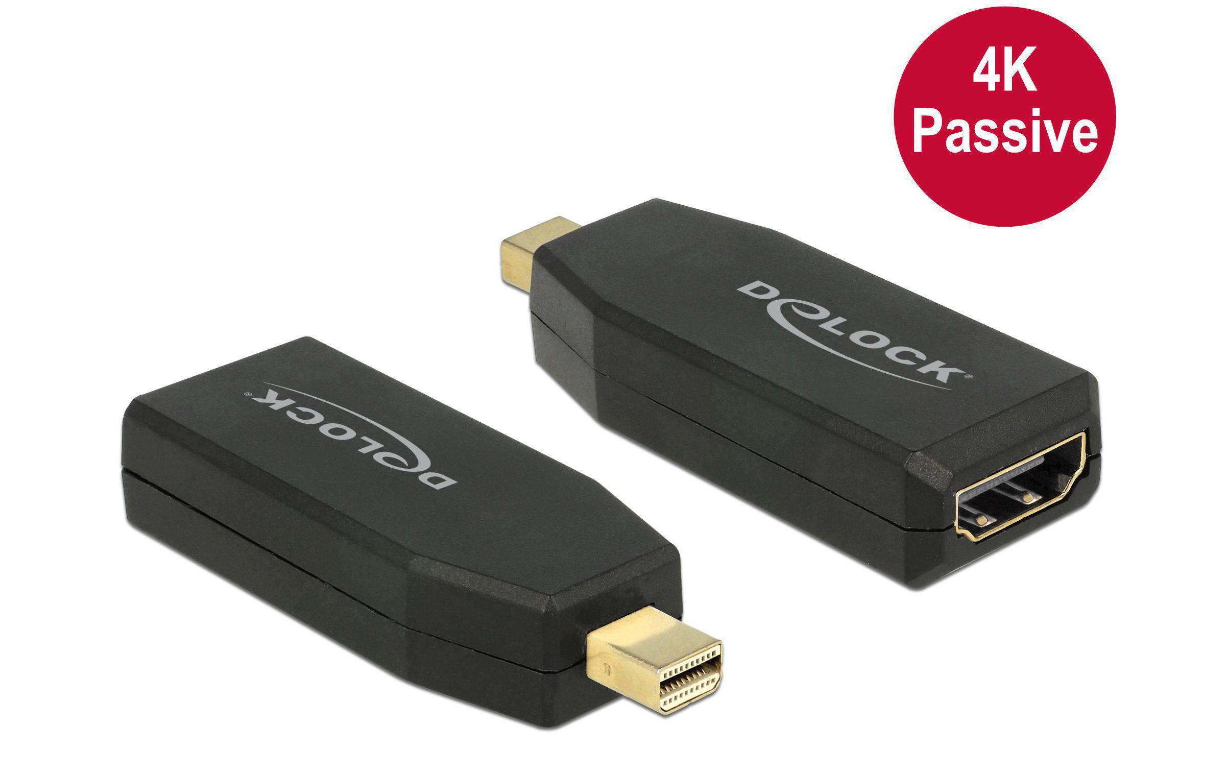Adapter Mini-Displayport – HDMI passiv, 4K, schwarzMini Displayport zu HDMI Adapter