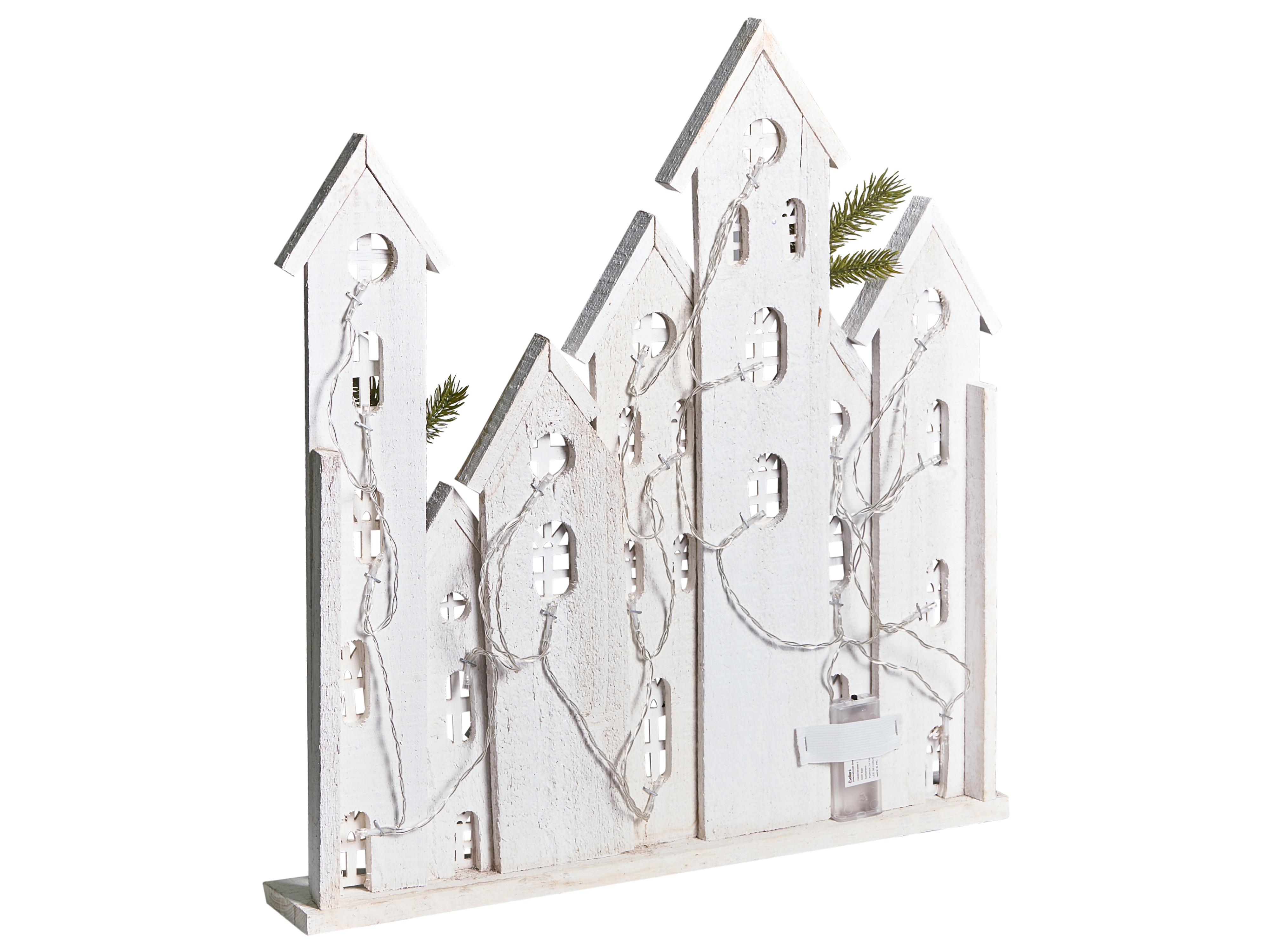 Kerstdecoratie LED MAAVESI Huis 53 cm Wit
