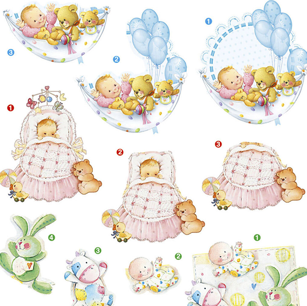 3D Motiver - Baby - 21X30 CM - 4 Ark