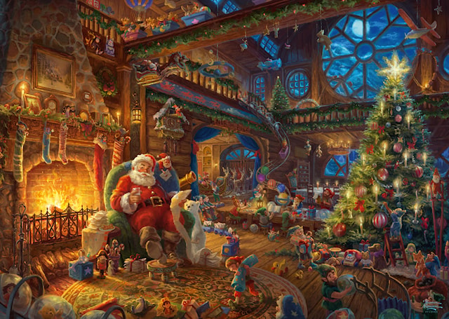 Santa Claus and his elves Thomas Kinkade Puslespill 1000 brikker Schmidt