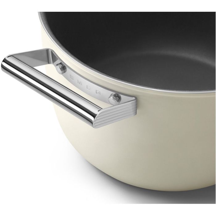 SMEG Kochtopf mit Deckel 26 cm CKFC2611CRM Creme