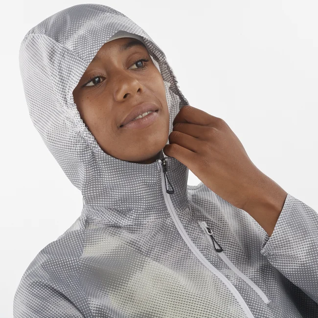 BONATTI CROSS WIND PRINT  Windjacke Damen WHITE/GrayViolet/FrostGray