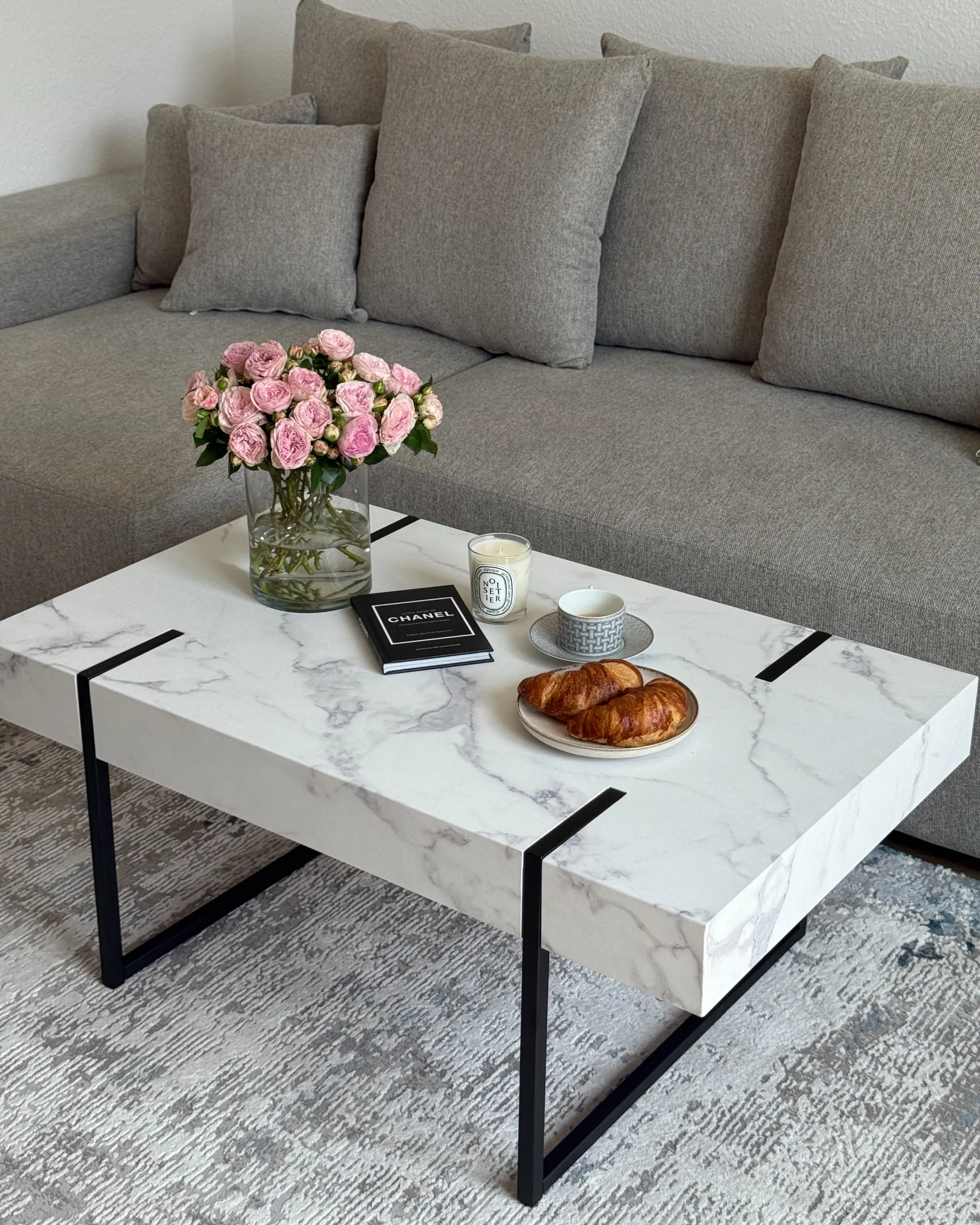 Salontafel MERCED Wit marmer