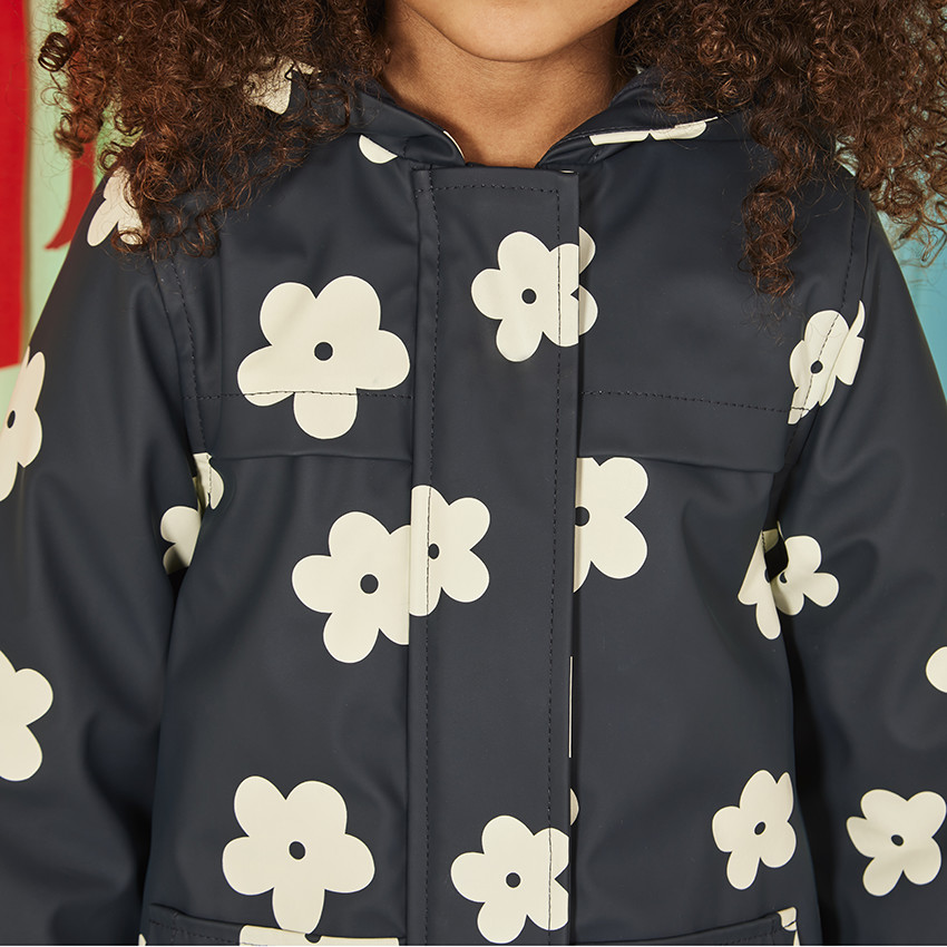 Parka gomme rembourrée imprimé fleurs pour fille