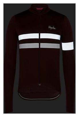 Maillot manches longues Rapha Brevet Jersey Marron/Blanc Homme