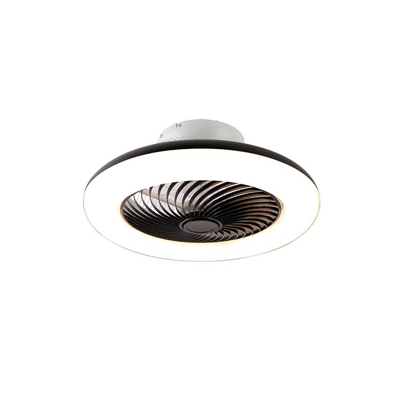 Plafondventilator zwart 55.5cm incl. LED dimbaar met afstandsbediening - Clima