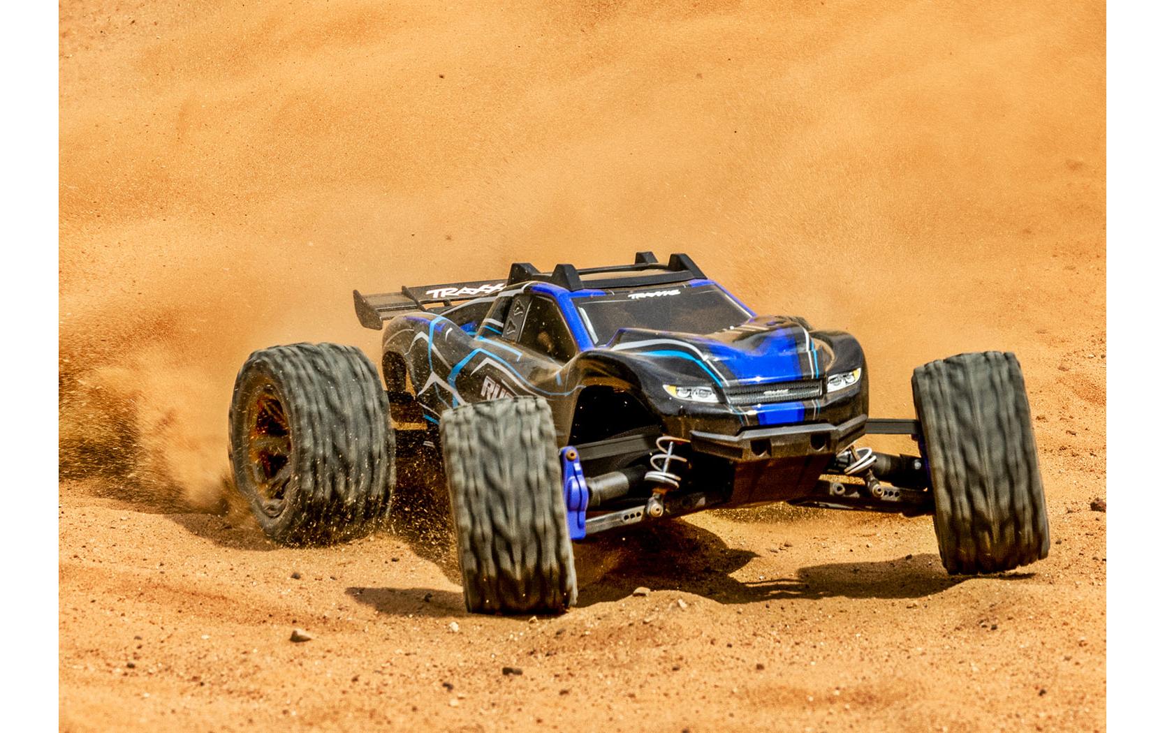 Stadium Truck Rustler 4x4 BL-2s Blau, ARTR, 1:10<br>Robuster 4WD Brushless Stadium Truck