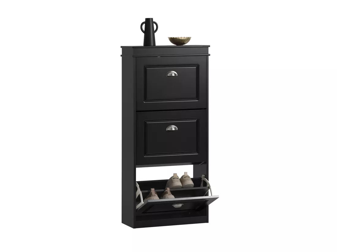 Meuble De Rangement À Chaussures Armoire À Chaussures Commode À Chaussures 3 Abattants, Fsr94-sch