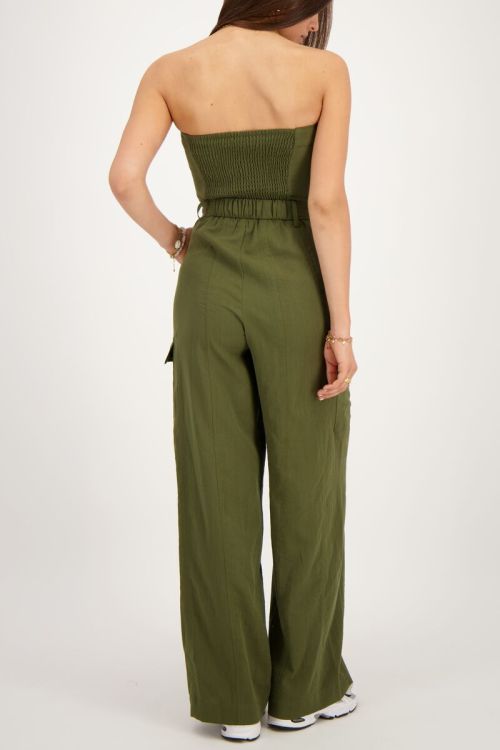 Donkergroene cargo jumpsuit