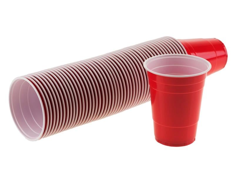 FTM Einwegbecher Beer Pong , 50 Stück, Rot Einweg Bierbecher zum Spiel Beer Pong
