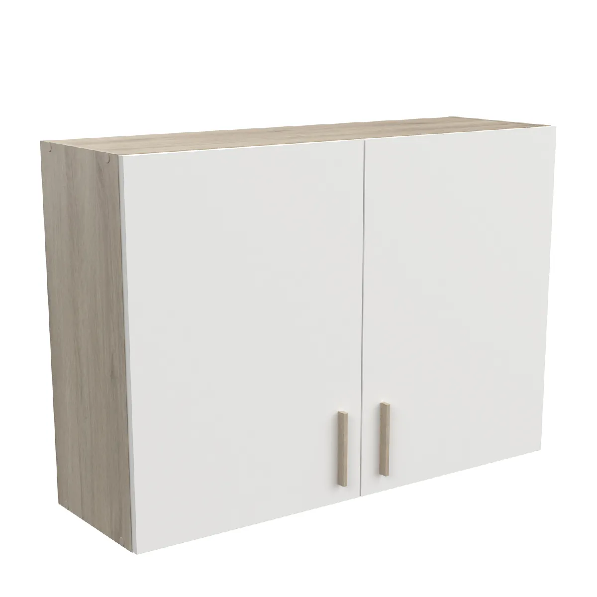 Pegane Meuble Haut de Cuisine - Chêne Kronberg/Blanc