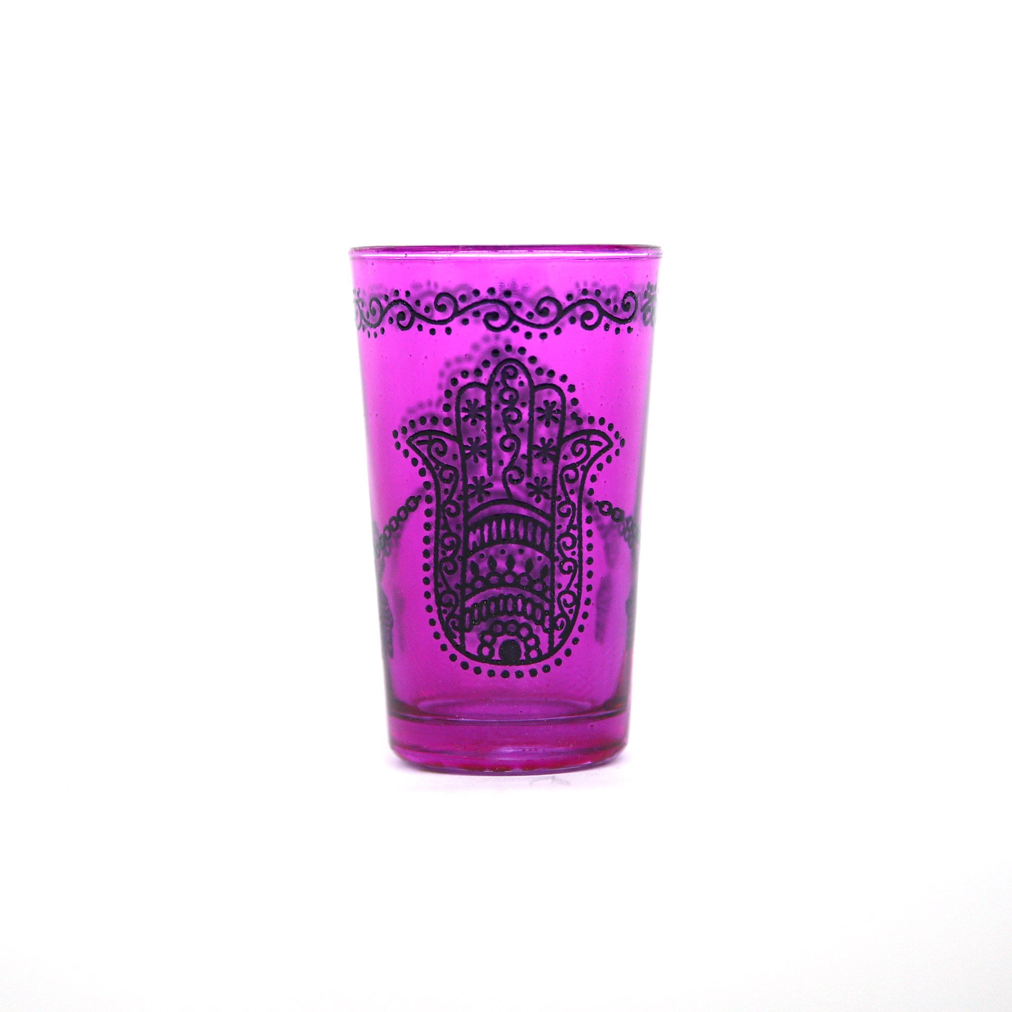 Teeglas 'Fatima', magenta, Ø 5 cm, H 9 cm zu 4,80
