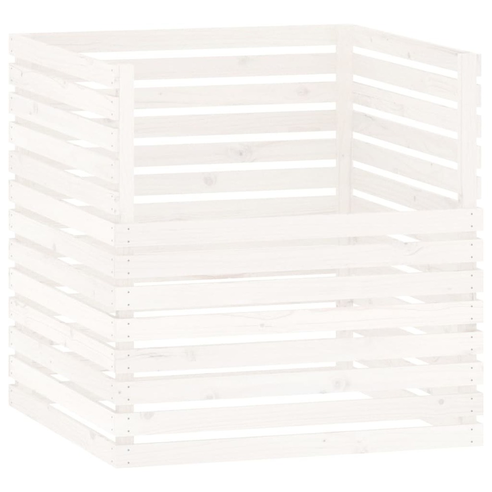 Composteur blanc 100x100x102 cm bois massif de pin