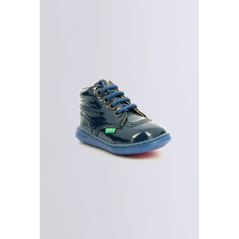 KICKBILLISTA BLEU VERNIS BOTTILLONS Cuir Fille