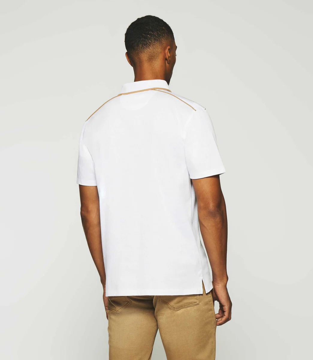 Polo uni manches courtes blanc GUILLAUME