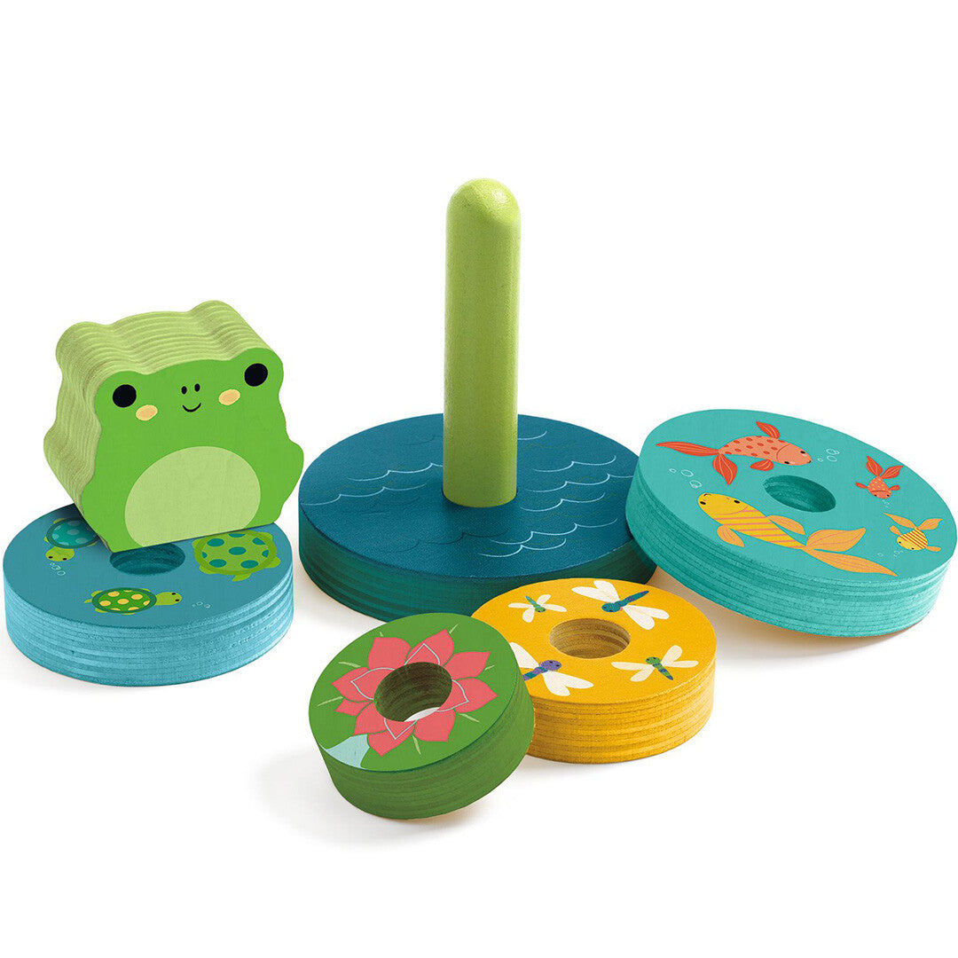 Djeco puzzel en stapeltoren - rainbow - 7st