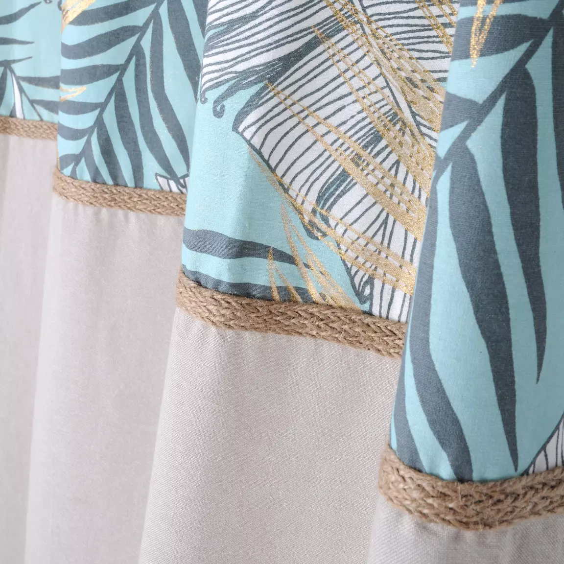 Rideau coton (140 x 260 cm) Longbeach Bleu lagon