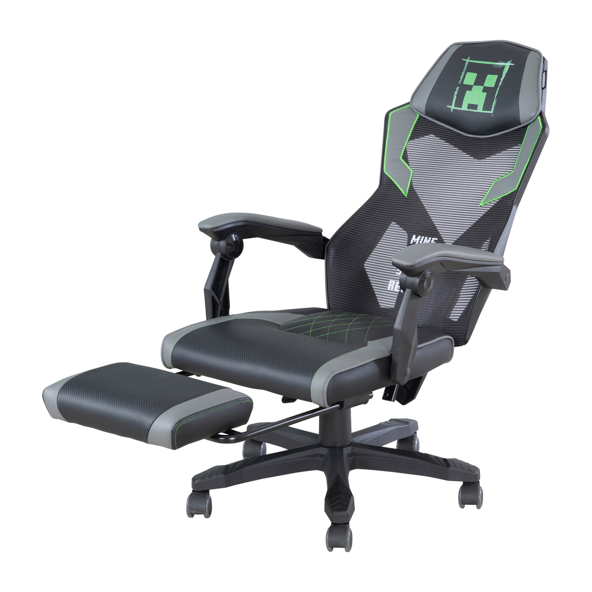 Gaming-Stuhl MINECRAFT schwarz/ grau/ grün