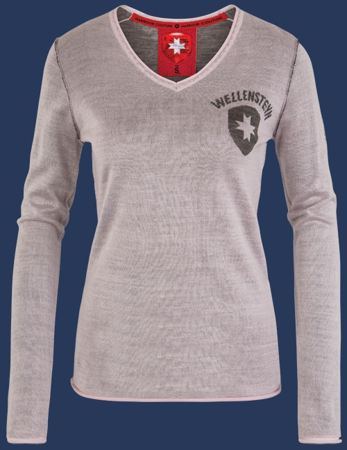 Damen Pullover 006 KoNitE, Pastellpink/Silvergrey