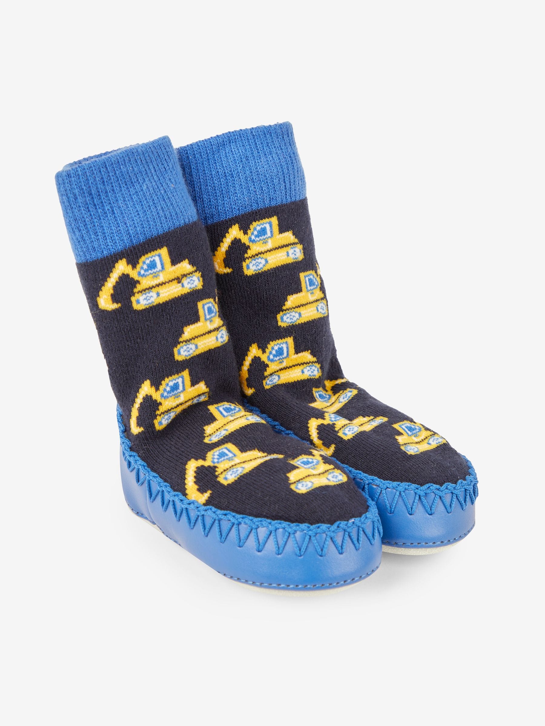 Kobaltblauw - Jojo Maman Bébé moccasin pantoffelsokken