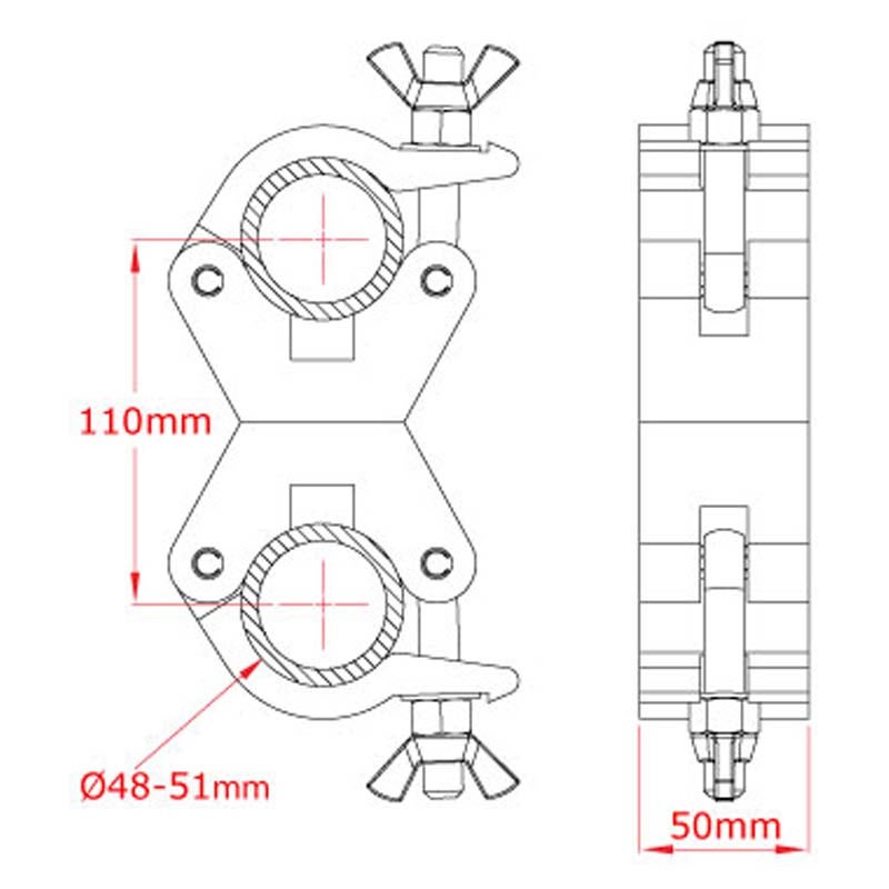 Doughty T57110 Swivel coupler zwart