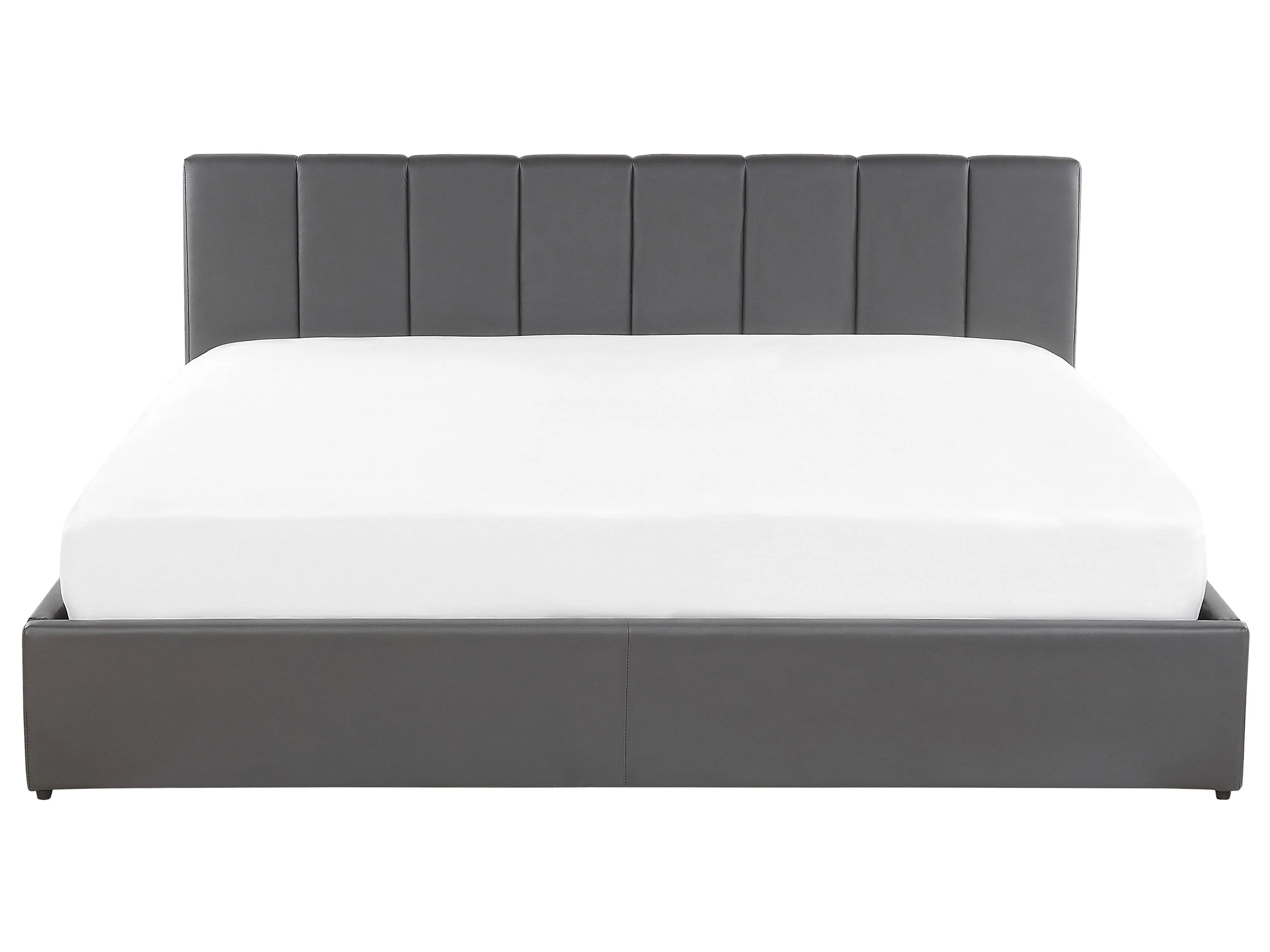 Bed met opbergruimte Kunstleer DREUX 180 x 200 cm Donkergrijs