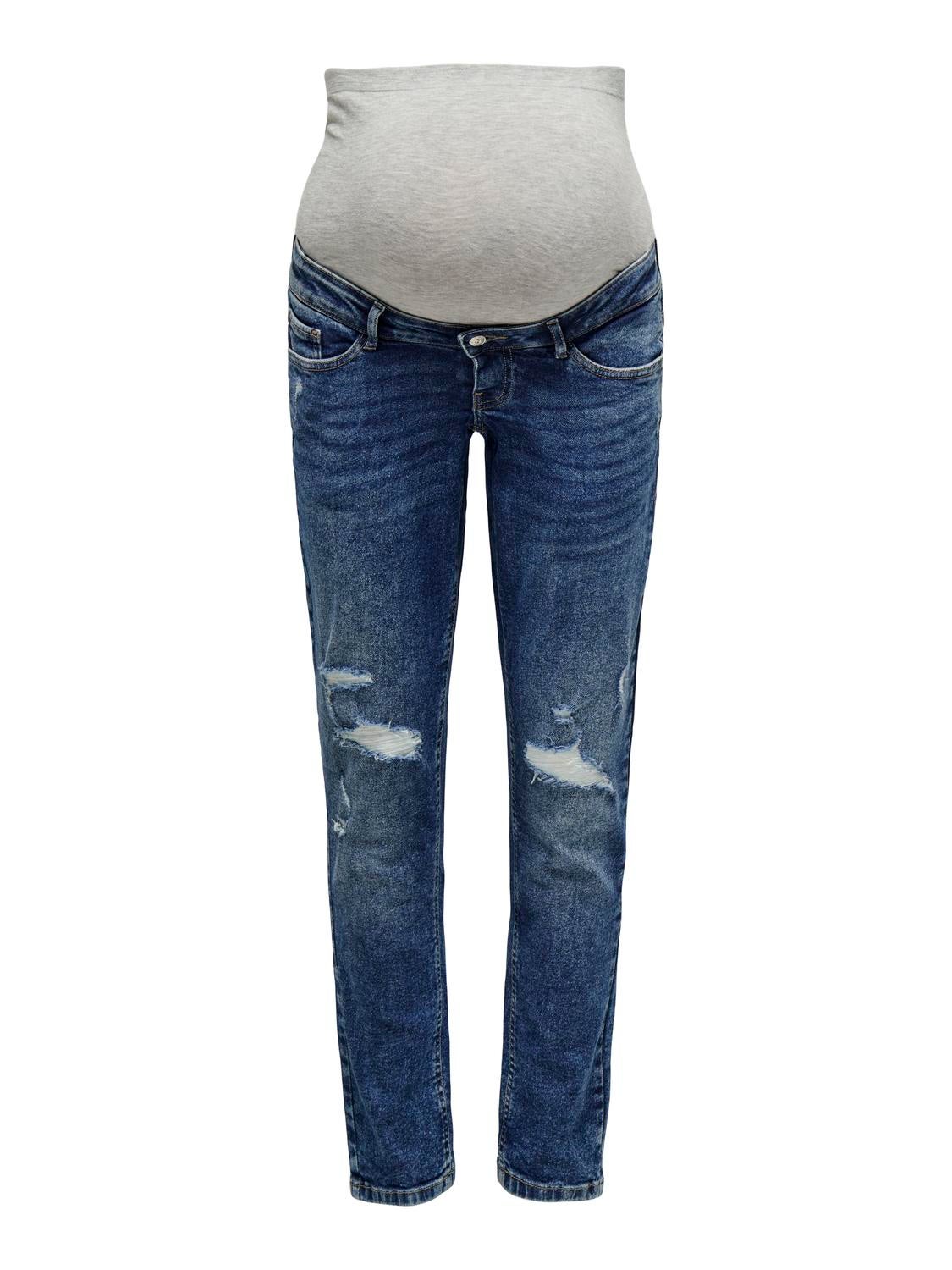 OLMENEDA Hohe Taille Gerade geschnitten Jeans Light Medium Blue Denim