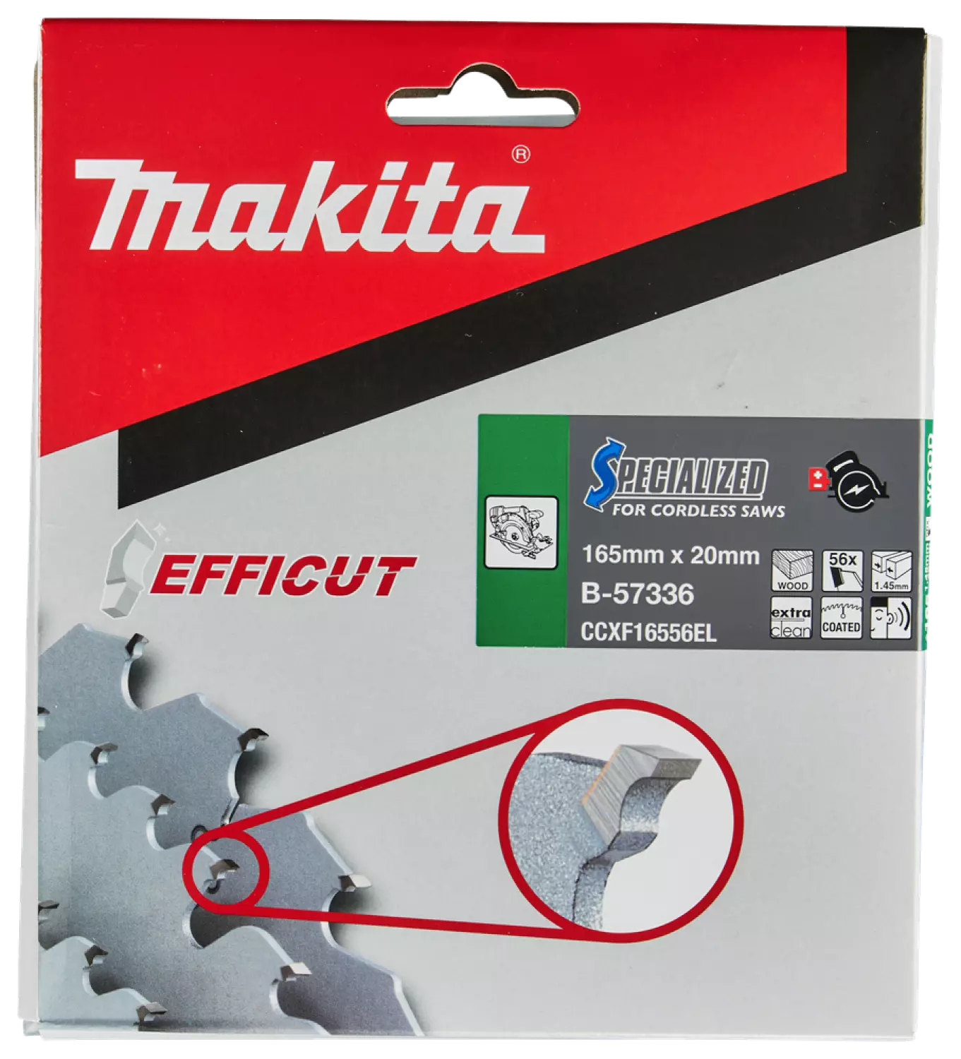 Makita B-57336 Cirkelzaagblad - Efficut 165x20x1,45 56T - Hout