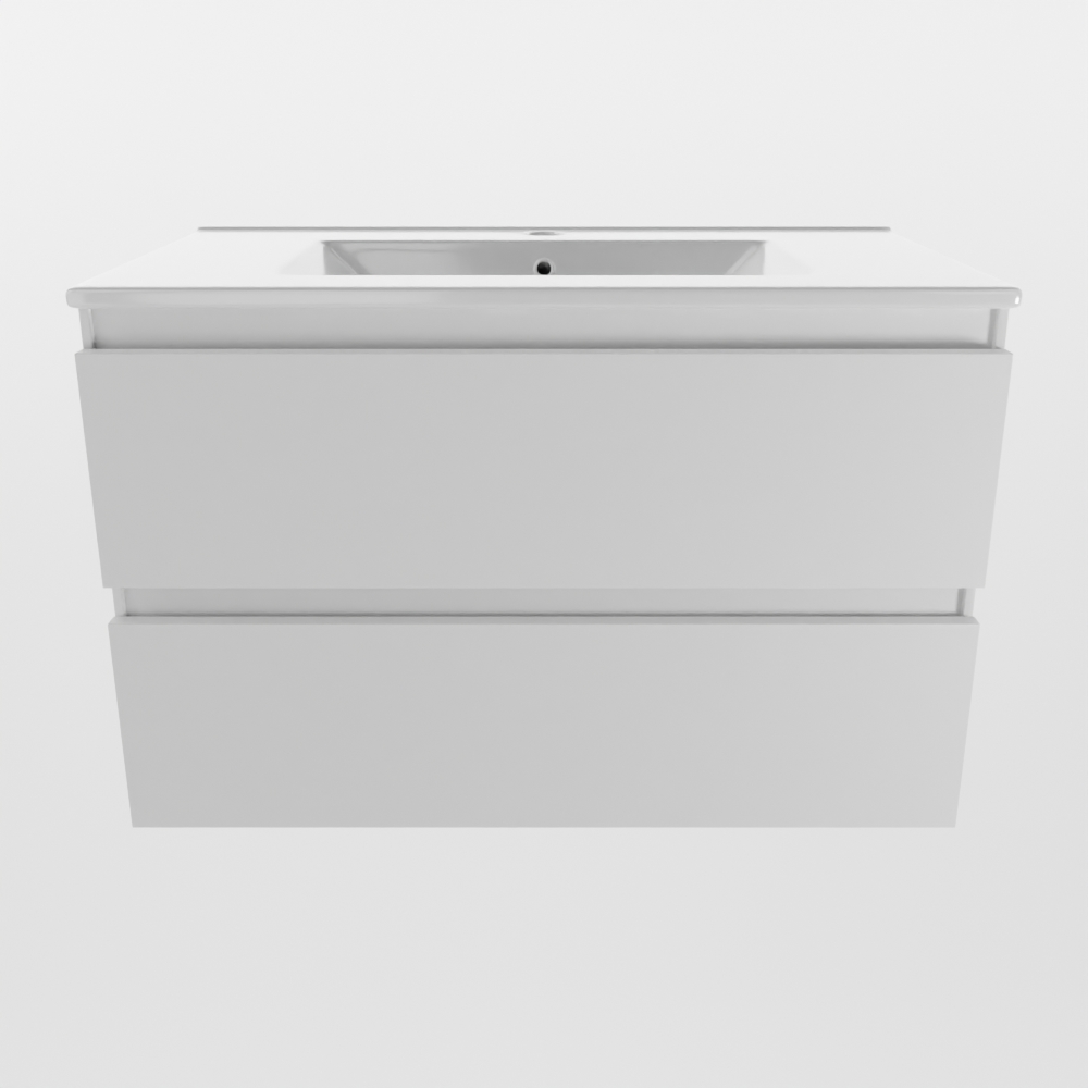 Mondiaz Aivy badmeubel 80cm talc met wastafel keramiek wit glans 1 kraangat en spiegel