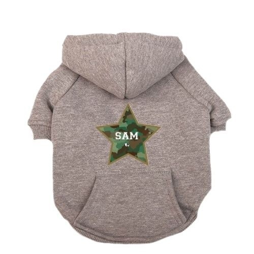 Moletom camuflado com estrelas para cães, cinza