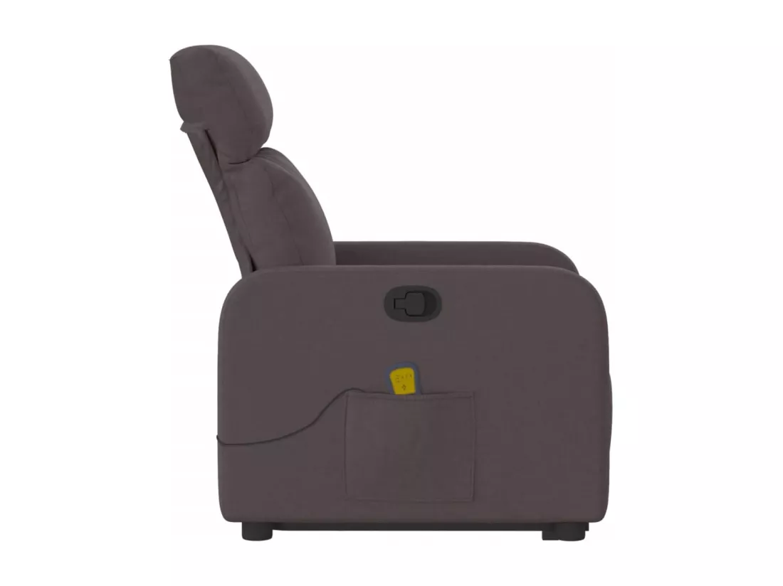 Fauteuil inclinable massant Marron foncé Tissu