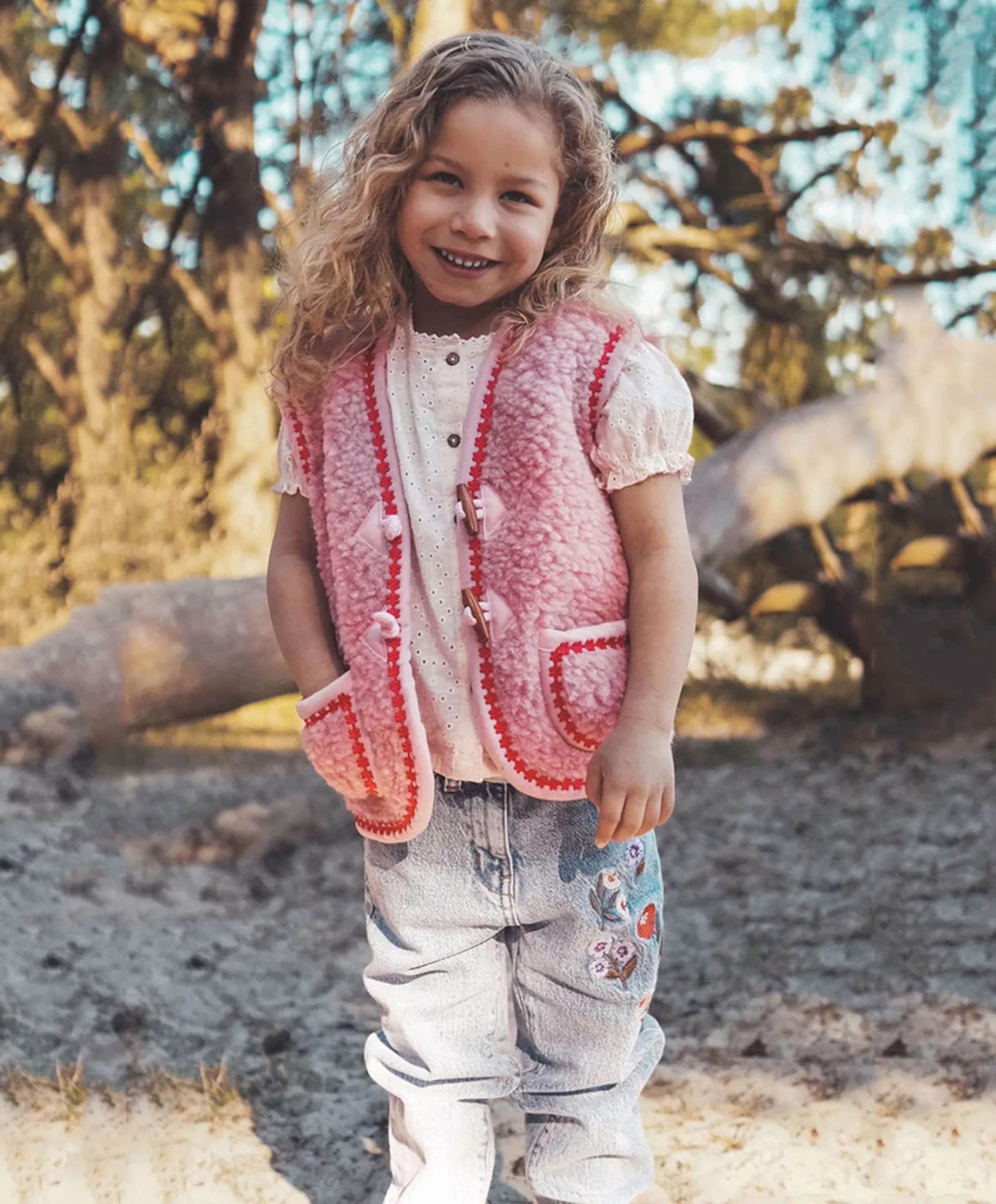 We Are Wovens Meisjes gilet roze