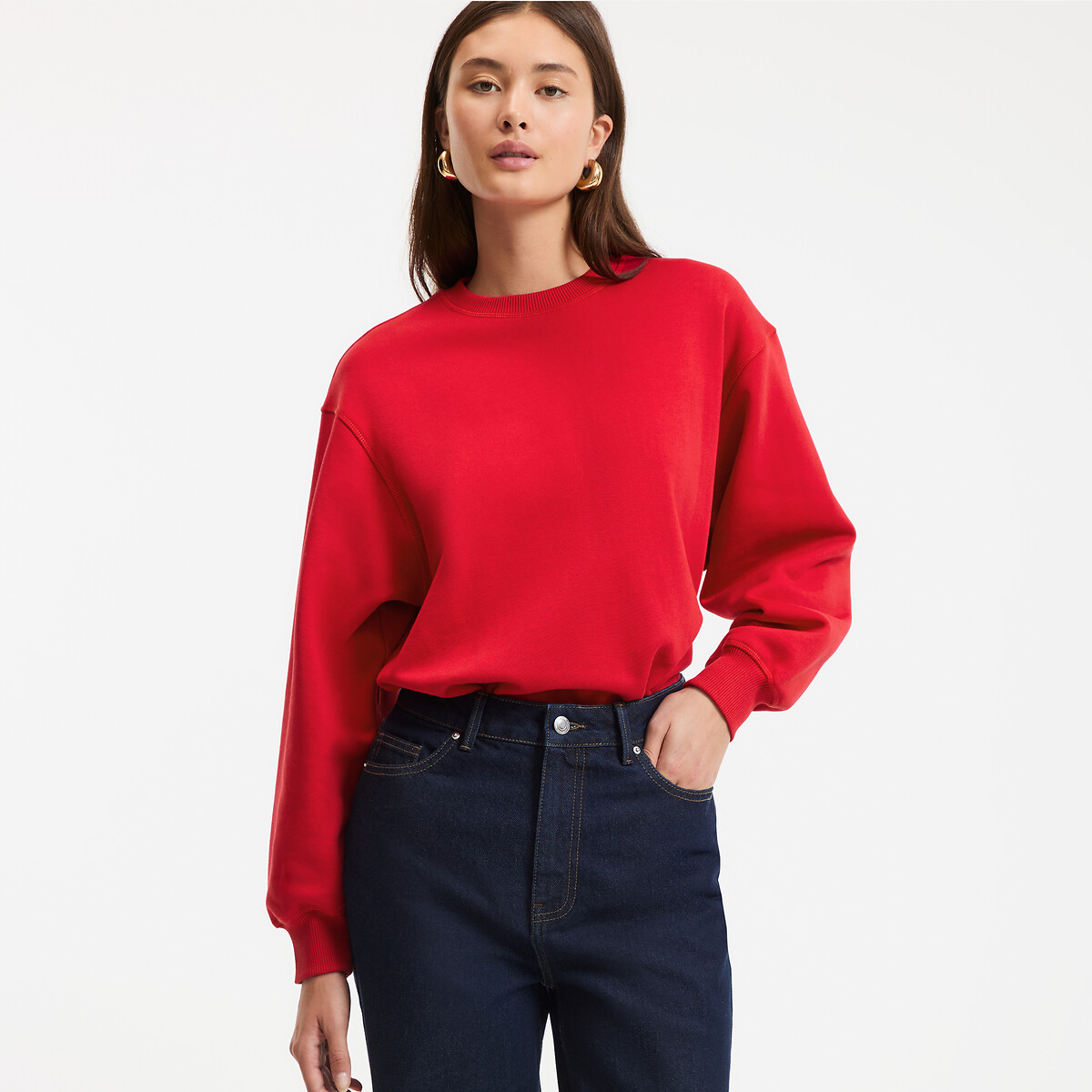 COLEÇÕES LA REDOUTE<br>Suéter com gola redonda e modelagem ampla