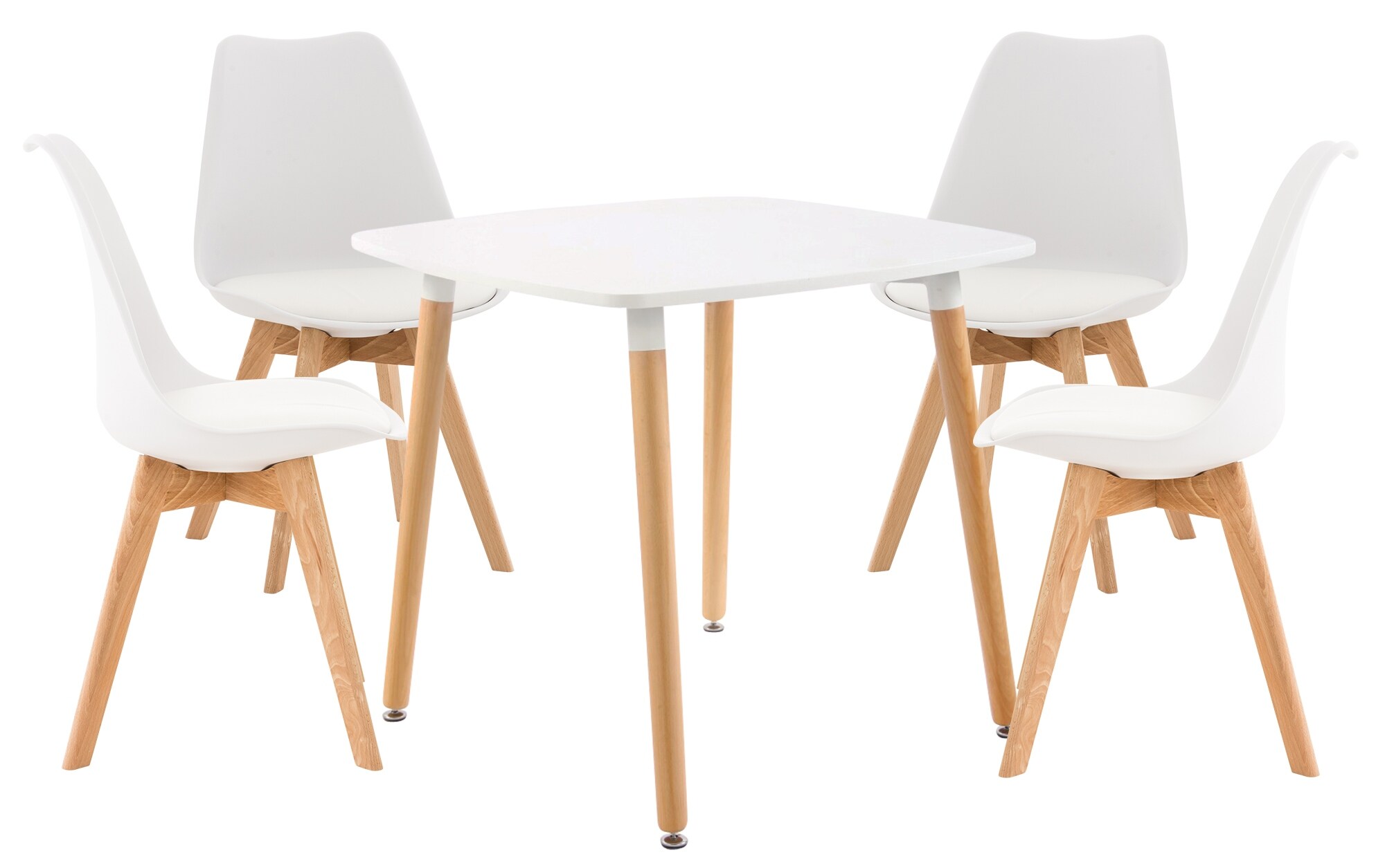 CLP Sitzgruppe Liborg I 4X Stuhl Linares + 1X Tisch Viborg I Moderne Essgruppe