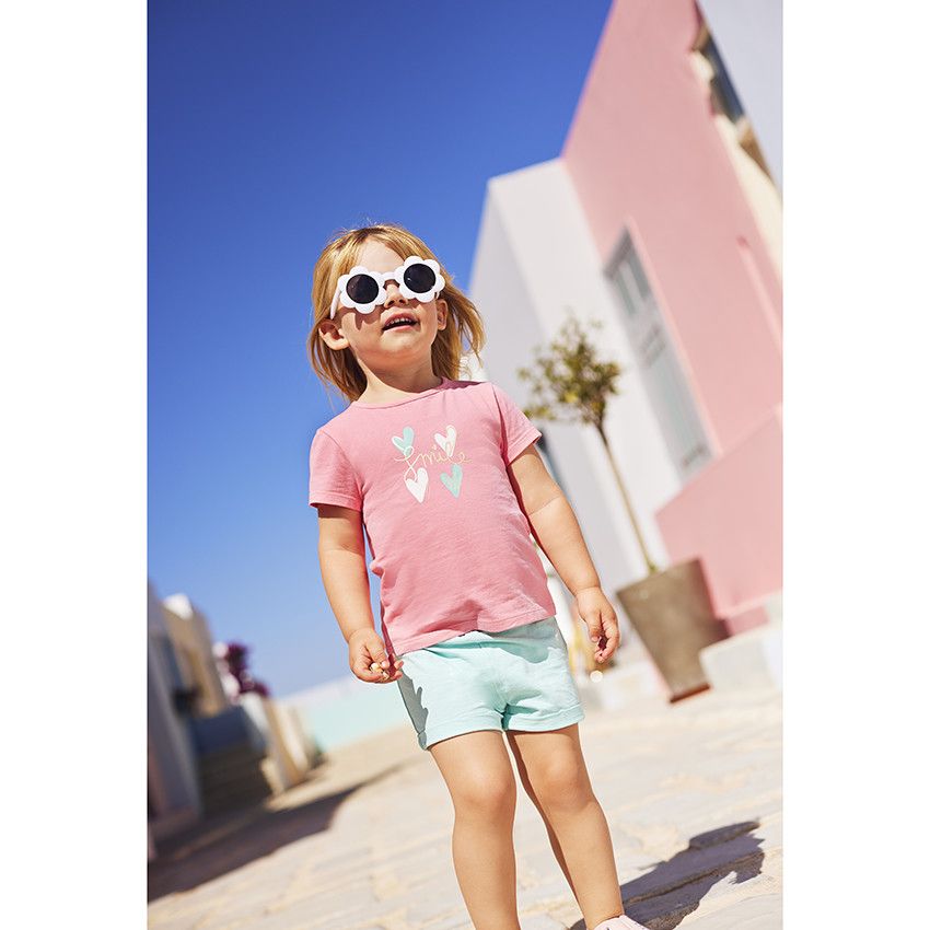 T-shirt manches courtes en jersey print fantaisie pour bébé fille - Multicolore
