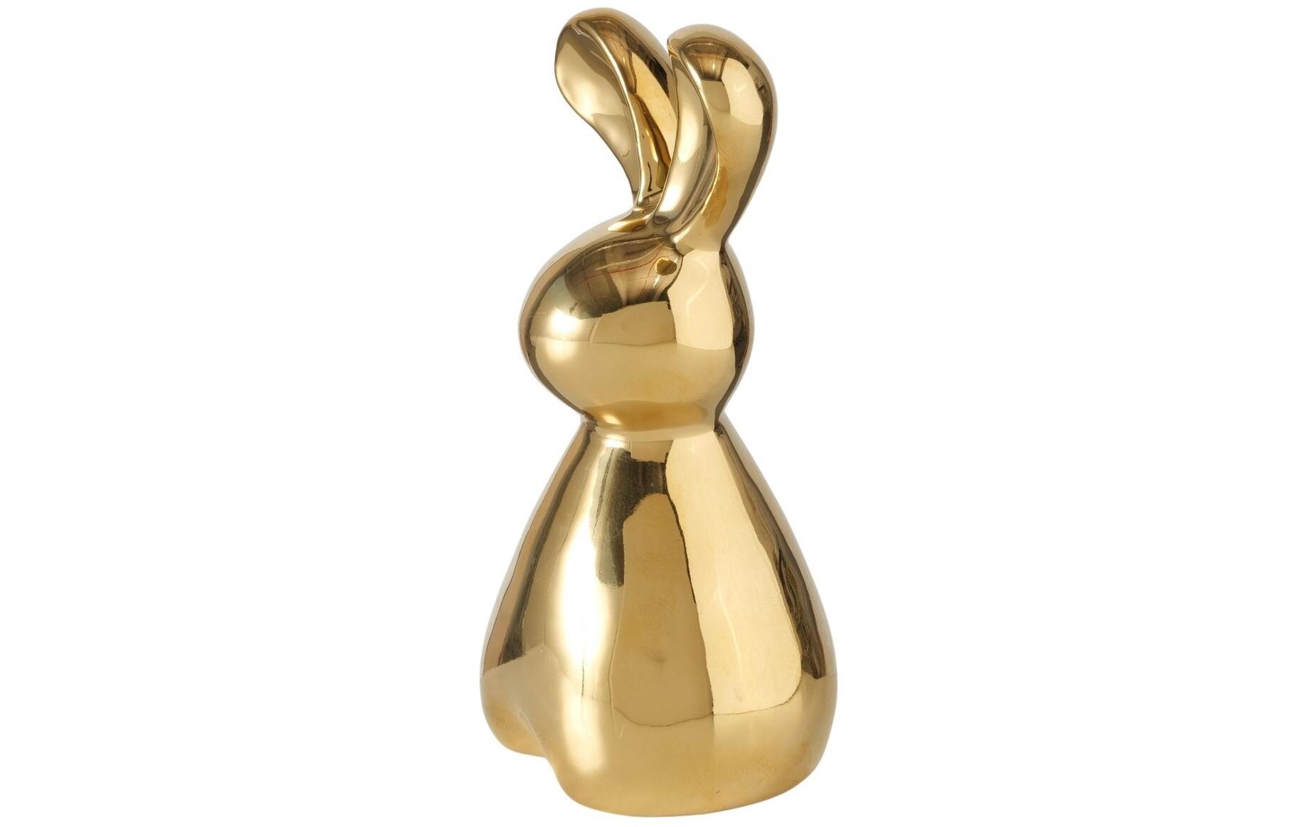 Aufsteller Hase Daggy 12 cm, Keramik, GoldOsterdeko