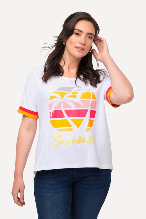 T-Shirt, Palmen, Oversized, Rundhals, Halbarm
